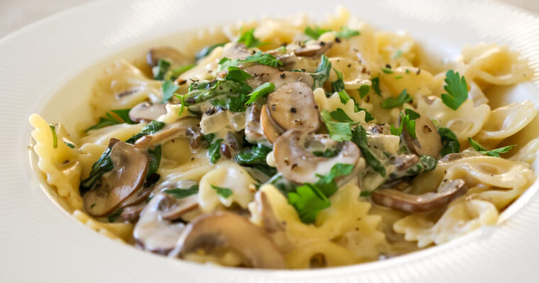 Spinach mushroom pasta