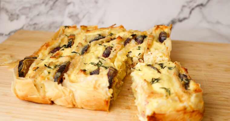 Brie fig filo crinkle cake